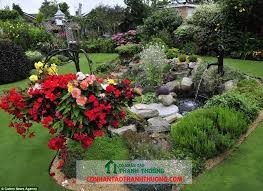 Các mẫu sân vườn đẹp từ cỏ nhân tạo