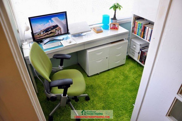 Cỏ nhân tạo trang trí văn phòng