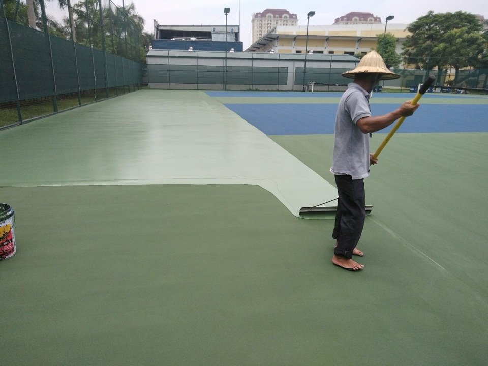 Thi công sân Tennis, sân cầu lông, sân bóng rổ