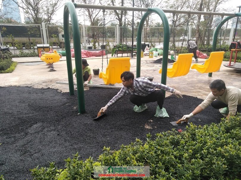 thi công thảm cao su