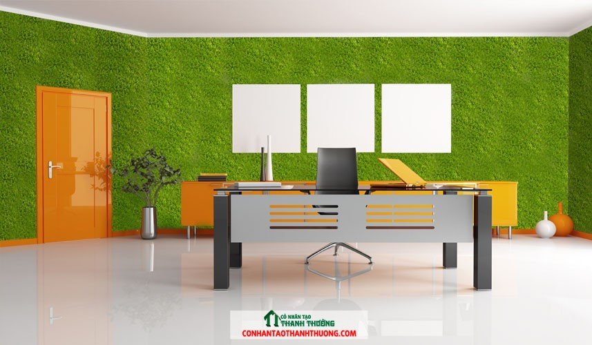 Cỏ nhân tạo trang trí văn phòng
