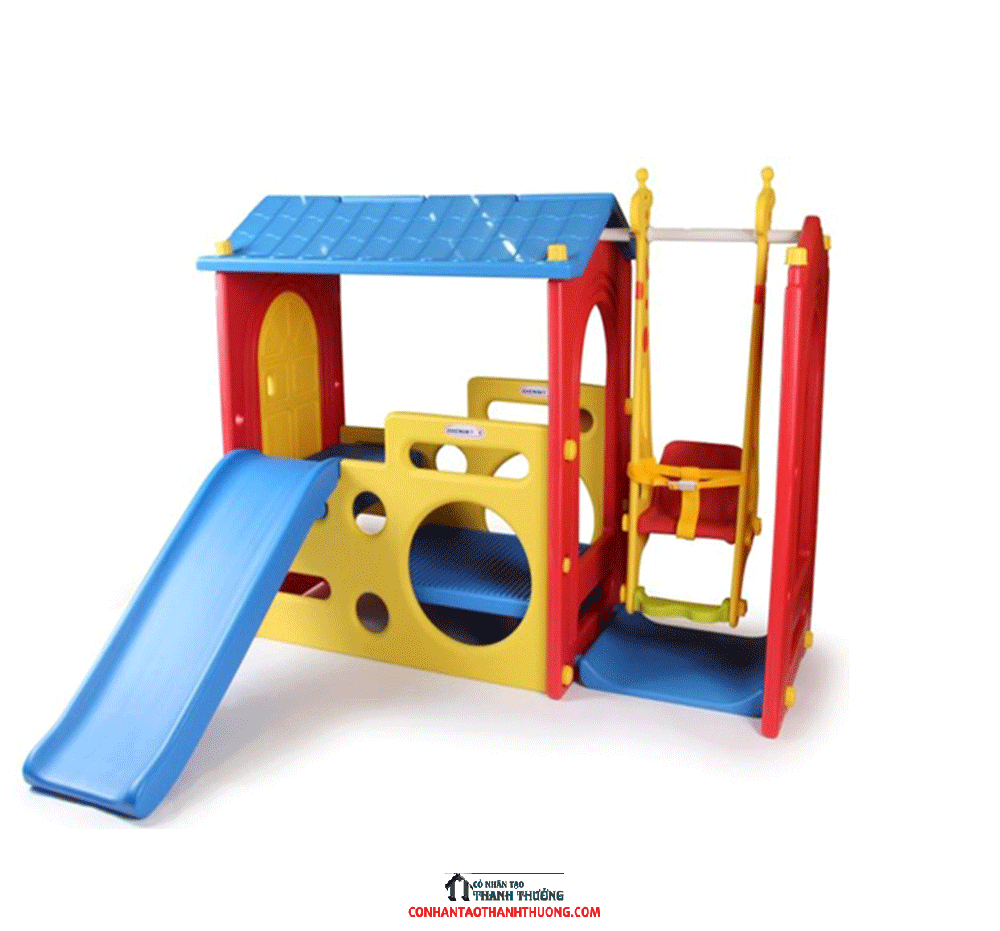 Bộ cầu trượt xích đu mái nhà